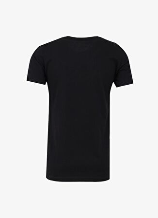 Ko Samui Bisiklet Yaka Baskılı Siyah Erkek T-Shirt KMTT S231 REJP_REFLECTOR REGULAR FI