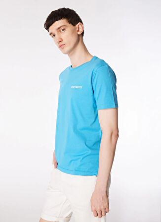 Ko Samui Bisiklet Yaka Baskılı Mavi Erkek T-Shirt KMTR S226 ROAD_CRAFT&CO REGULAR FIT