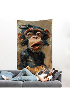 Şaşkın Şempanze Duvar Örtüsü-7881