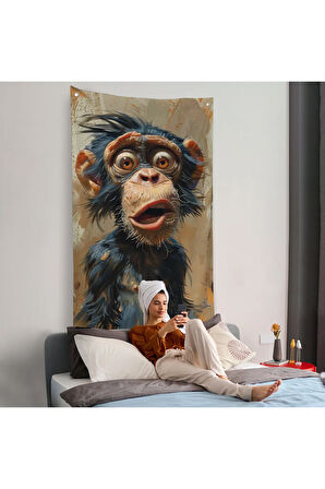 Şaşkın Şempanze Duvar Örtüsü-7881