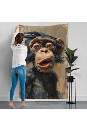 Şaşkın Şempanze Duvar Örtüsü-7881