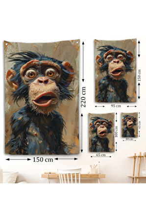 Şaşkın Şempanze Duvar Örtüsü-7881