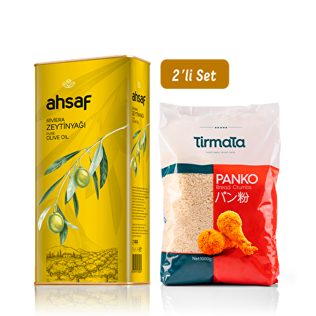 Ahsaf Riviera Zeytinyağı 4L Teneke + Panko Ekmek Kırıntısı 1 Kg