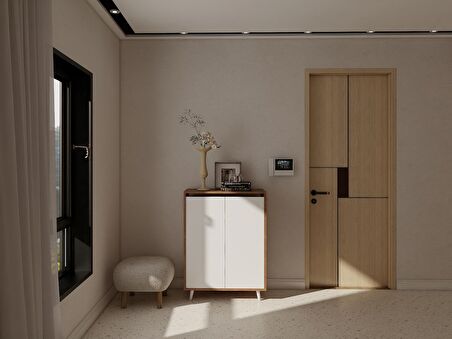 Kardiya Çok Amaçlı Dolap Marbella Kiraz-Beyaz