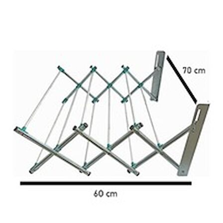 Akordiyon Paslanmaz Alüminyum Çamaşır Kurutmalık Askılığı