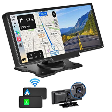  Android Auto Monitör 1080p Tüm Araçlara Uyumlu 10.26 İnç Ekran Yansıtma | Ses Kontrol Ön-Arka Kamera