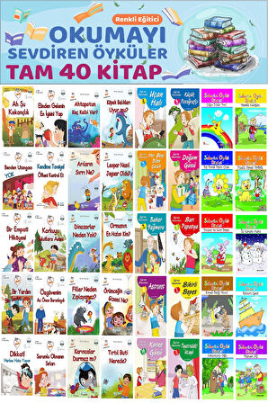1.Sınıflar İçin Renkli Eğitici Okumayı Sevdiren Hikayeler (40 Kitap)