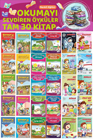 2.Sınıflar İçin Renkli Eğitici Okumayı Sevdiren Hikayeler (30 Kitap)