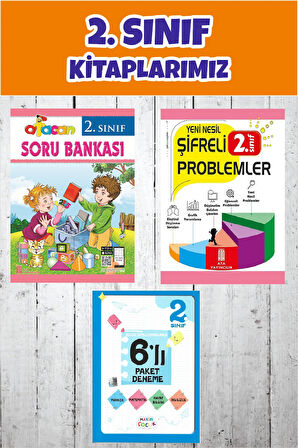 2.Sınıf Afacan Tüm Dersler Soru Bankası + Şifreli Problemler + 6 lı Paket Deneme