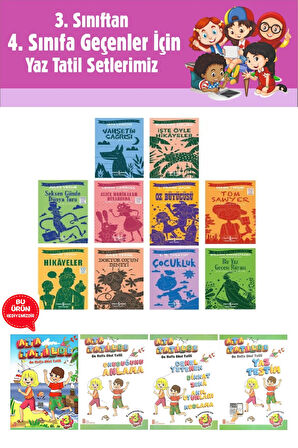 3.Sınıftan 4.Sınıfa Geçenler İçin İş Çocuk Klasikleri Seti 10 Kitap 2 ( Tatil Kitabı Hediyeli)