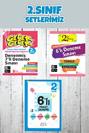 2.Sınıf Deneme Sınavı Seti (Gıcır Gıcır 7 li Denenmiş Deneme+6 lı Deneme+ 6 lı Paket Deneme)