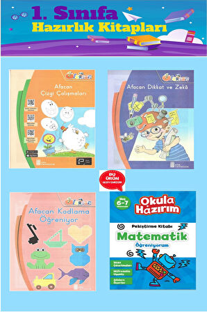 1.Sınıfa Hazırlık Seti (Kodlama Öğreniyor+Çizgi Çalışmaları+Dikkat ve Zeka+Matematik Öğreniyorum)