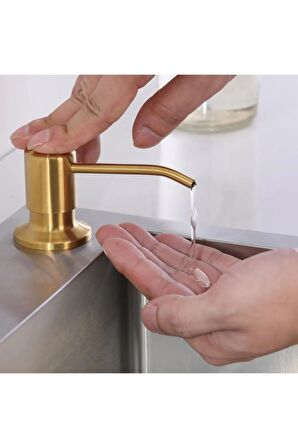 ANKASTRE SIVI SABUNLUK MAT GOLD MUTFAK EVİYE VE BANYO LAVABO UYUMLU İTHAL 5 YIL GARANTİLİ 500ML