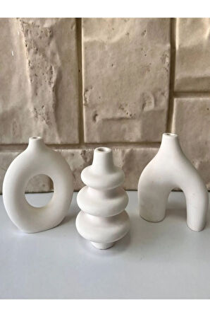 10 Cm Minimal Vazo Set 3'lü Biblo - Minyatür Dekoratif Vazo Seti