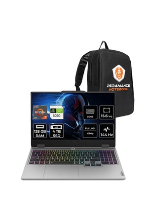 LOQ Ryzen 7 250 128GB 4TB SSD RTX5050/8GB 100W 15.6" FHD 144Hz FDOS Gaming Laptop & Çanta