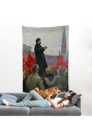 Sovyet lideri Vladimir Lenin Duvar Örtüsü-7888