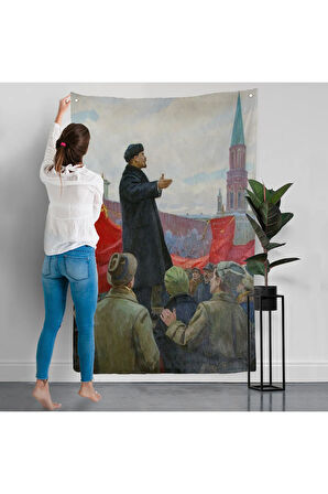 Sovyet lideri Vladimir Lenin Duvar Örtüsü-7888