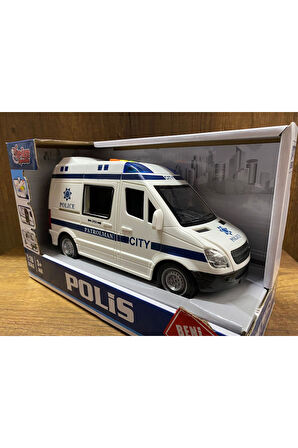 SÜRTMELİ SESLİ VE IŞIKLI POLİS ARABASI OYUNCAK POLİS ARABASI KAPILARI AÇILIR