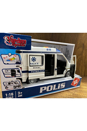 SÜRTMELİ SESLİ VE IŞIKLI POLİS ARABASI OYUNCAK POLİS ARABASI KAPILARI AÇILIR