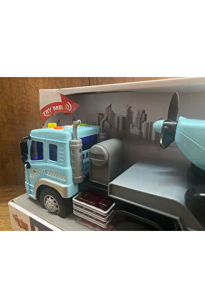 UÇAK TAŞIYAN KAMYON SÜRTMELİ OYUNCAK KAMYON SESLİ IŞIKLI UÇAK TAŞIYICI KAMYON KIRILMAZ OYUNCAK