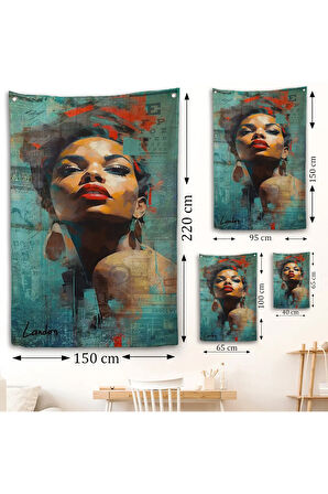 Afrikalı Güzel Kadın Duvar Örtüsü-7889