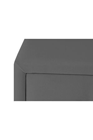 Doppia Linea Silver Iki Çekmeceli Gri Komodin - Kumaş Kapaklı Yatak Odası 2 Çekmeceli Komodin
