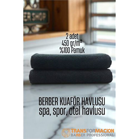 Zhltools Kuaför Berber Havlusu 2 ADET Pamuk Berber Havlusu 50x90 Siyah