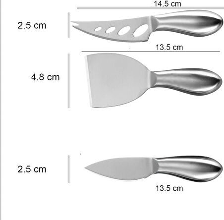 Zhltools Inox Peynir Bıçağı Seti - Tereyağı Bıçağı Kahvaltı Seti Profesyonel Tasarım 304 Paslanmaz Çelik