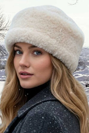 Tezzgelsin Kadın Kışlık Vegan Kürk Peluş Kalpak Şapka