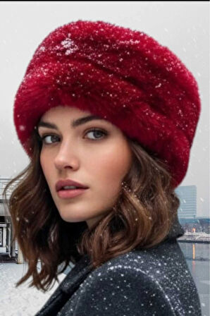 Tezzgelsin Kadın Kışlık Vegan Kürk Peluş Kalpak Şapka