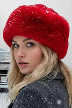 Tezzgelsin Kadın Kışlık Vegan Kürk Peluş Kalpak Şapka