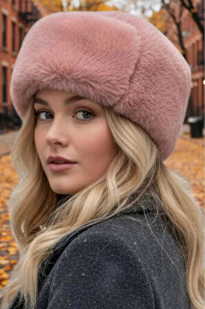 Tezzgelsin Kadın Kışlık Vegan Kürk Peluş Kalpak Şapka