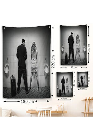 Pisuvara İşeyen Çift Duvar Örtüsü-7890