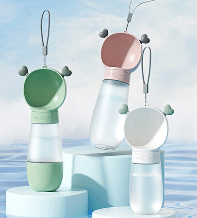 Taşınabilir Evcil Hayvan Mama & Su Kabı - 2'si 1 Arada (350ml + 180ml)