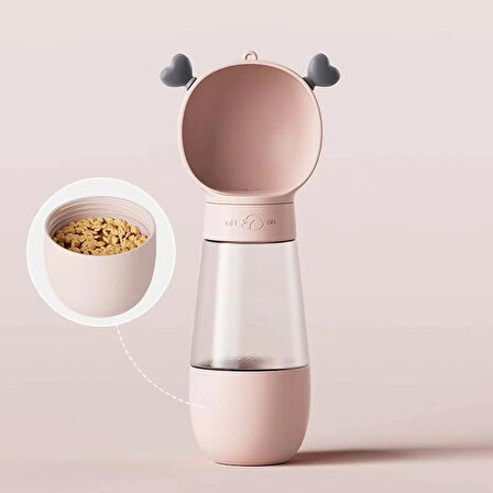 Taşınabilir Evcil Hayvan Mama & Su Kabı - 2'si 1 Arada (350ml + 180ml)