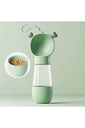 Taşınabilir Evcil Hayvan Mama & Su Kabı - 2'si 1 Arada (350ml + 180ml)