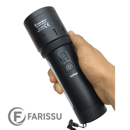 Gold Silver GS-15800 Profesyonel Şarjlı Taktik El Feneri | 6000 Lümen - 1.5 km Menzilli
