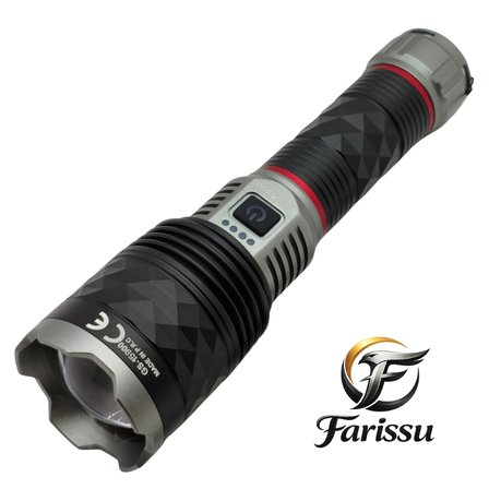 Gold Silver GS-15900 Profesyonel Şarjlı El Feneri 60W 6000 Lümen - 7000 mAh Zoomlu El Feneri