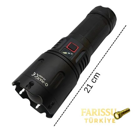 PS-4500 Profesyonel Lazer El Feneri - 190W 19000 Lümen Uzun Menzilli Şarj Edilebilir 32000 mAh)