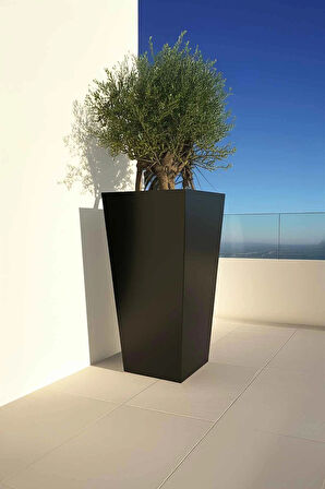 Aura Conica Fiber Konik Saksı Mat - 70x40cm - Büyük Boy - Üst Açıklık 40cm - Yükseklik 70cm Fiber Saksı Fiberglass