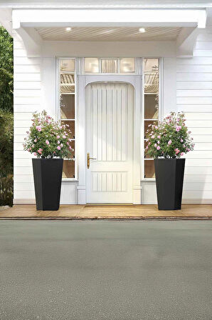 Aura Conica Fiber Konik Saksı Mat - 70x40cm - Büyük Boy - Üst Açıklık 40cm - Yükseklik 70cm Fiber Saksı Fiberglass