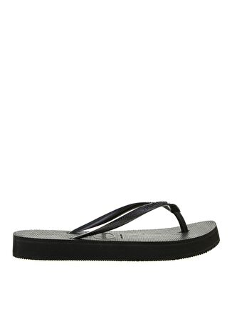 Slim Flatform Siyah Kadın Terlik