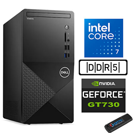 Dell Vostro 3030 mt Intel Core I7 12700 96GB Ddr5 2tb SSD Ubuntu Nvidia GT730-4GB Masaüstü Bilgisayar N3030I7GT730U04 + Zetta USB Bellek