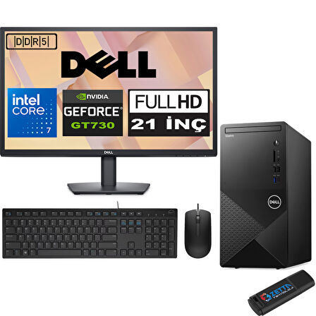 Dell Vostro 3030 mt Intel Core I7 12700 16GB Ddr5 512GB SSD 21.5" Fhd Windows 11 Home Nvidia GT730-4GB Masaüstü Bilgisayar 21N3030I7GT730H07 + Zetta USB Bellek