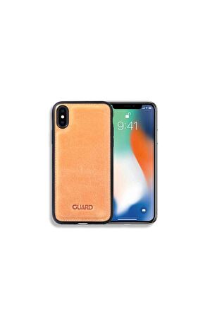 Guard Antik Hakiki Deri Sarı iPhone X / XS Kılıfı