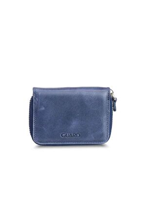 Guard Antik Lacivert Mini Unisex Bozuk Paralıklı Cüzdan Hakiki Deri