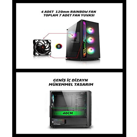 Zeiron Xgen12 Intel i7 12700F 32 GB DDR4 RAM 512 GB SSD NVIDIA GeForce RTX 3060 FreeDos Masaüstü Bilgisayar 