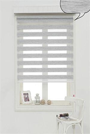 Zebra Stor Perde Gri Etek Dilimli Z-STB400V04