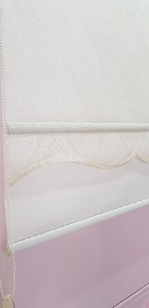 Çift Mekanizmalı Ekru Tül Perde ve Ekru Stor Perde STB45240-V108