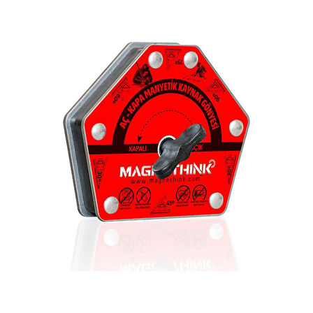Magnethink Aç Kapa Çok Açılı Manyetik Kaynak Gönyesi - Kırmızı